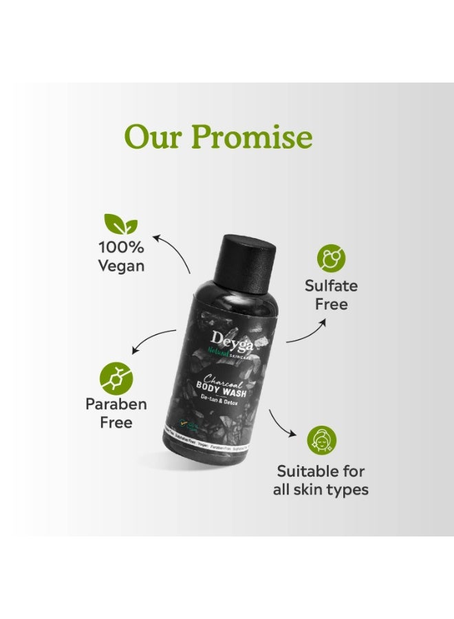 Deyga Charcoal Body Wash | Deep Cleansing & Detoxifying | Removes Dirt, Oil & Impurities | Enriched with Activated Charcoal | Natural Ingredients | Suitable for All Skin Types | For Men & Women | 50ml - Image 2